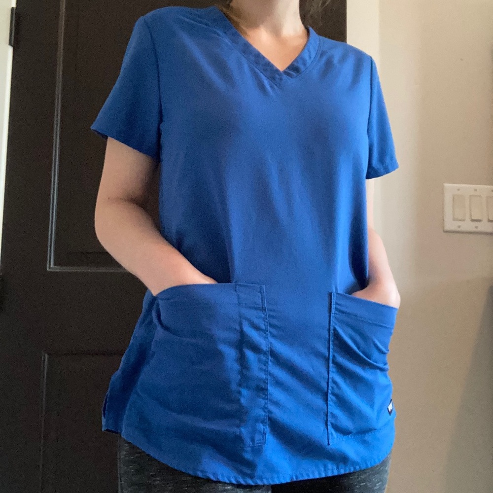 😎2 pair - Grey’s Anatomy by Barco Scrub tops Royal Blue